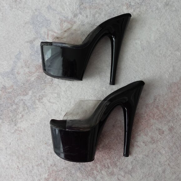 Black Platform Heels Classic Stage Style - Picture 10 of 11